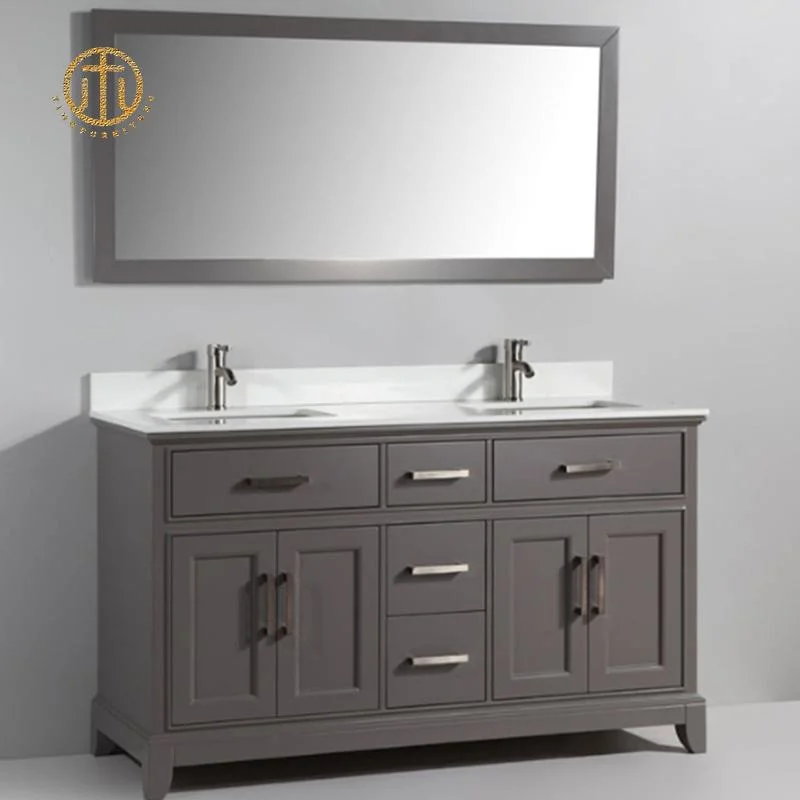 Super Large Capacity Multi-Layer Retro Style Home Bathroom Cabinet