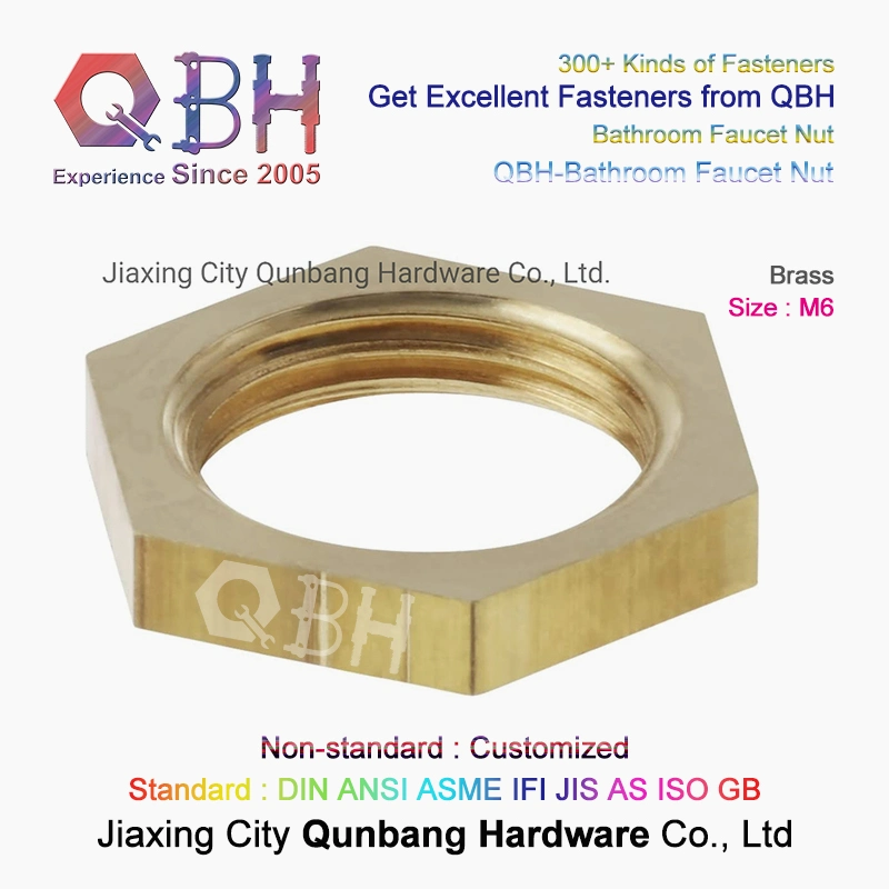 Qbh Install Repair Faucets Brass Copper M6 Spare Parts Hex Nut OEM ODM Sanitary Fastener Accessories Sets Bathroom Fittings