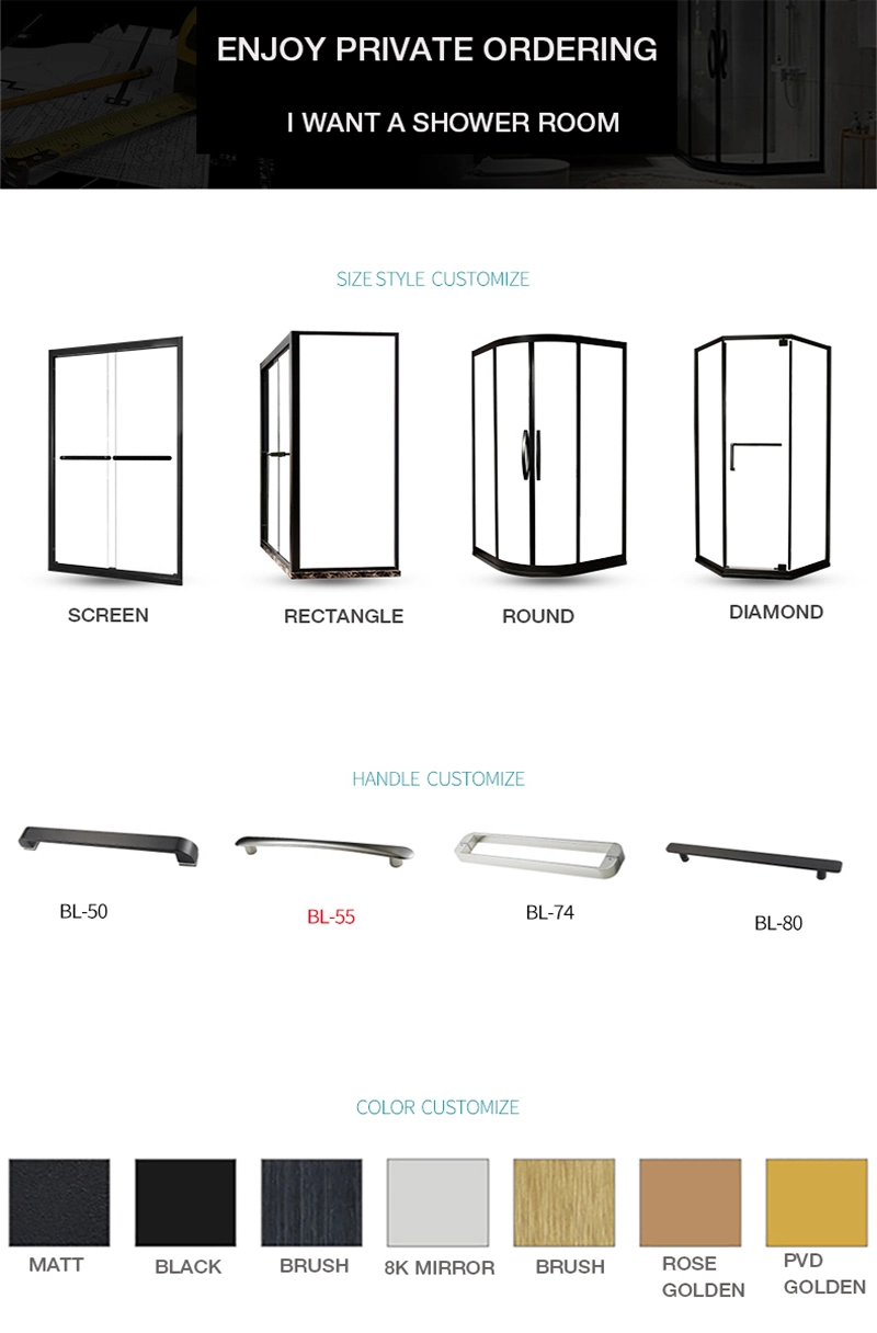 Factory Direct Sale New Design High Quality Sliding Bathroom Cabin Enclosure Tempered Glass Shower Room (Bl-L0033-C)