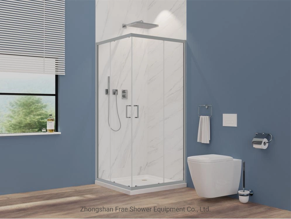 Corner Square Entry Double Sliding Shower Enclosure