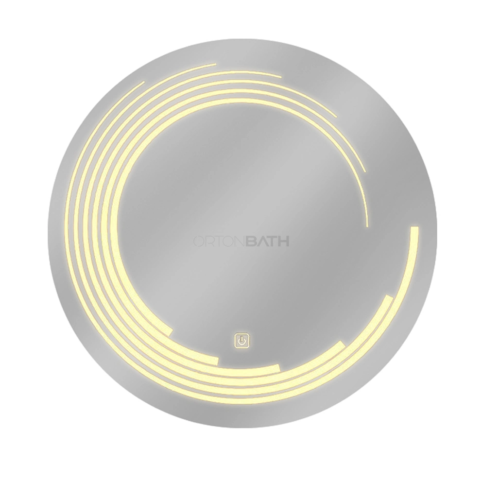 Ortonbath Round LED Bathroom Mirror with Front and Back Lights Anti-Fog Wall Mirror Dimmable Illuminated Makeup Frontlit Mirror